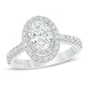 Thumbnail Image 0 of Previously Owned - Vera Wang Love Collection 1.58 CT. T.W. Oval Diamond Frame Engagement Ring in 14K White Gold