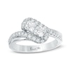 Previously Owned - Ever Us™ 1.00 CT. T.W. Two-Stone Princess-Cut Diamond Tilted Bypass Frame Ring in 14K White Gold