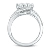 Thumbnail Image 1 of Previously Owned - Ever Us™ 1.00 CT. T.W. Two-Stone Princess-Cut Diamond Tilted Bypass Frame Ring in 14K White Gold