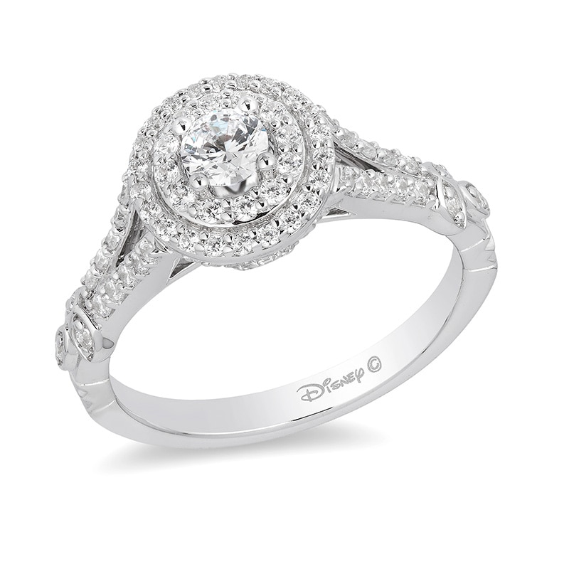 Previously Owned - Enchanted Disney Tiana 0.75 CT. T.W. Diamond Double Frame Engagement Ring in 14K White Gold|Peoples Jewellers