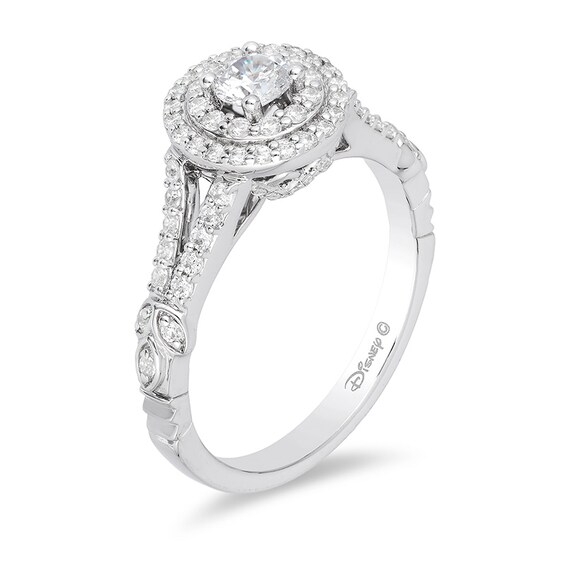 Previously Owned - Enchanted Disney Tiana 0.75 CT. T.W. Diamond Double Frame Engagement Ring in 14K White Gold