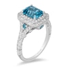 Thumbnail Image 1 of Previously Owned - Enchanted Disney Cinderella London Blue Topaz and 0.69 CT. T.W. Diamond Frame Ring in 14K White Gold