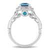 Thumbnail Image 2 of Previously Owned - Enchanted Disney Cinderella London Blue Topaz and 0.69 CT. T.W. Diamond Frame Ring in 14K White Gold