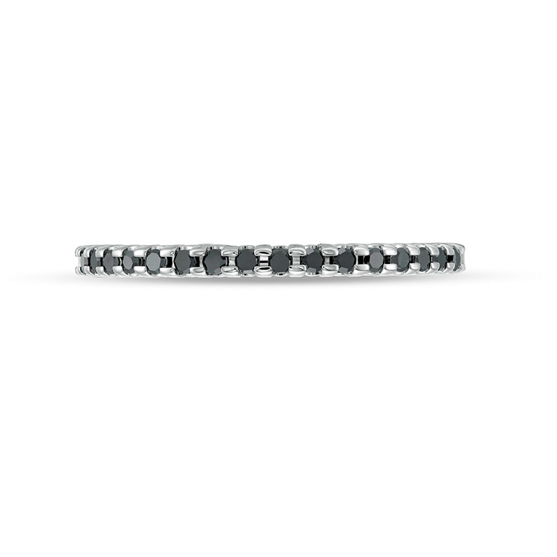 Previously Owned - 0.145 CT. T.W. Black Diamond Band in 10K White Gold|Peoples Jewellers