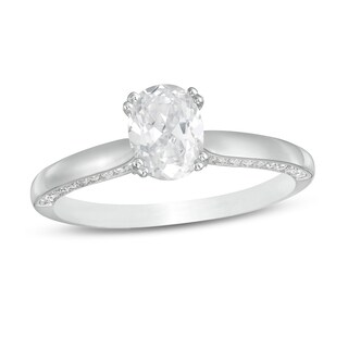 Previously Owned - 0.95 CT. T.W. Oval Diamond Engagement Ring in 14K White Gold