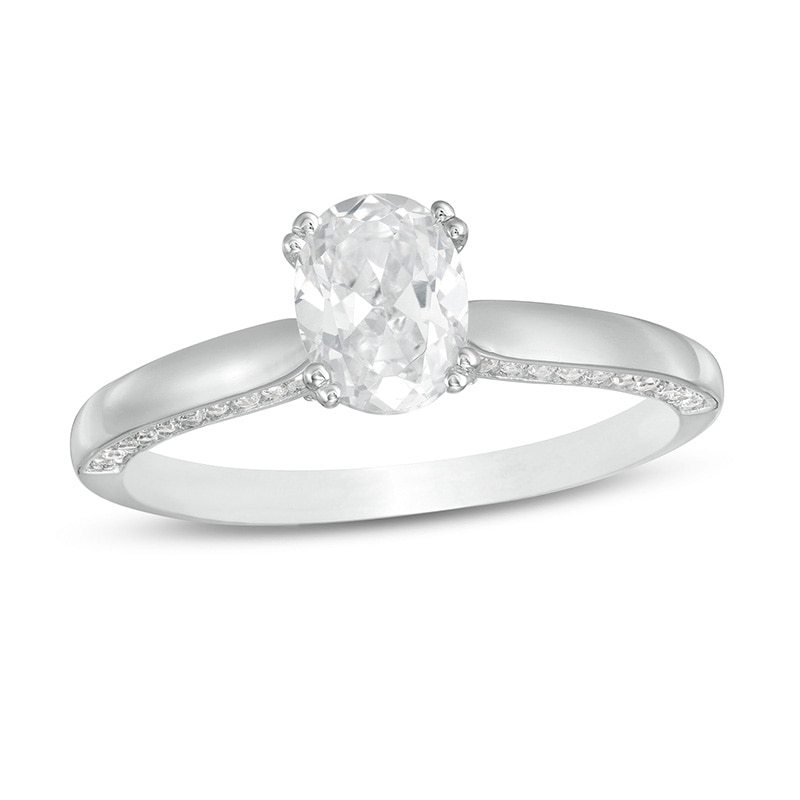Previously Owned - 0.95 CT. T.W. Oval Diamond Engagement Ring in 14K White Gold|Peoples Jewellers