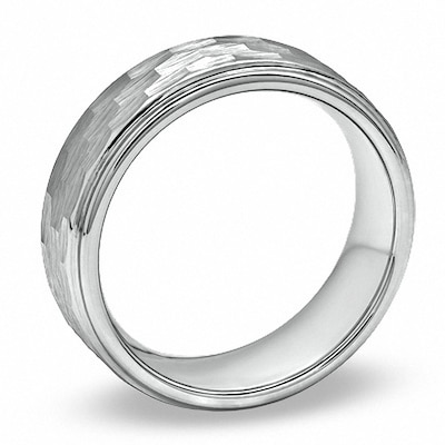 Previously Owned - Triton Men's 8.0mm Comfort Fit Tungsten Carbide Hammered Wedding Band