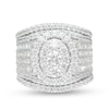 Previously Owned - 3.04 CT. T.W. Diamond Double Oval Frame Multi-Three Piece Bridal Set in 14K White Gold