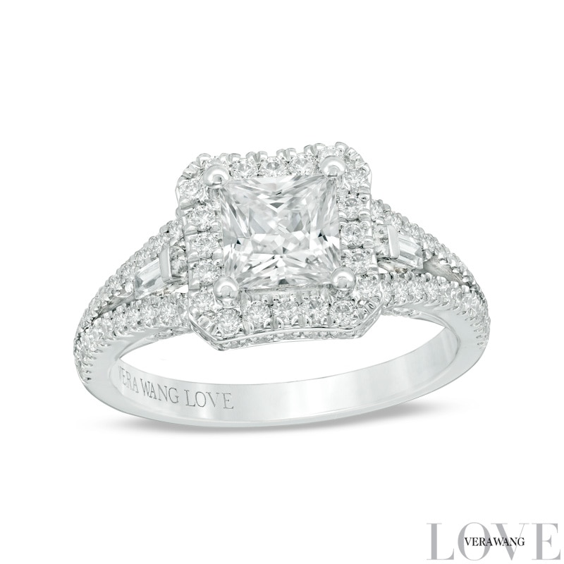 Previously Owned - Vera Wang Love Collection 1.69 CT. T.W. Diamond Frame Engagement Ring in 14K White Gold (I/SI2)|Peoples Jewellers