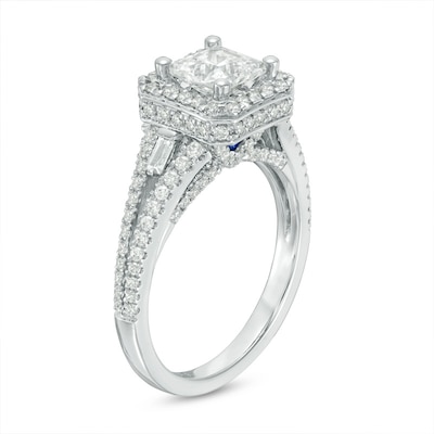 Previously Owned - Vera Wang Love Collection 1.69 CT. T.W. Diamond Frame Engagement Ring in 14K White Gold (I/SI2)