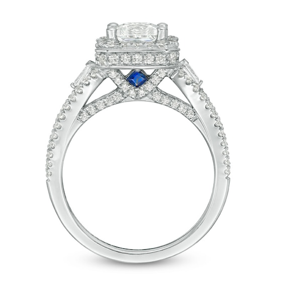 Previously Owned - Vera Wang Love Collection 1.69 CT. T.W. Diamond Frame Engagement Ring in 14K White Gold (I/SI2)