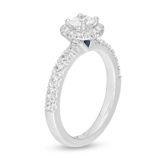 Previously Owned - Vera Wang Love Collection 0.95 CT. T.W. Diamond Frame Engagement Ring in 14K White Gold