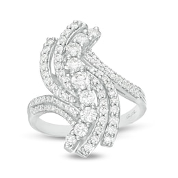 Previously Owned - Marilyn Monroe™ Collection 1.00 CT. T.W. Journey Diamond Bypass Ring in 10K White Gold