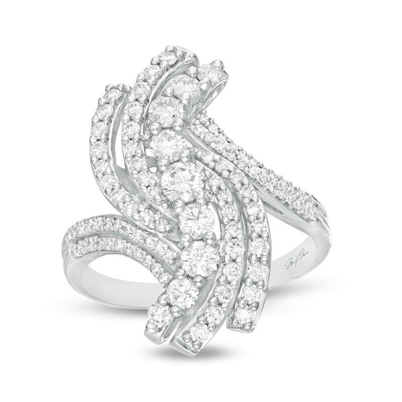 Previously Owned - Marilyn Monroe™ Collection 1.00 CT. T.W. Journey Diamond Bypass Ring in 10K White Gold|Peoples Jewellers