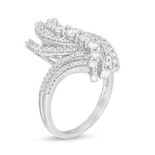 Previously Owned - Marilyn Monroe™ Collection 1.00 CT. T.W. Journey Diamond Bypass Ring in 10K White Gold