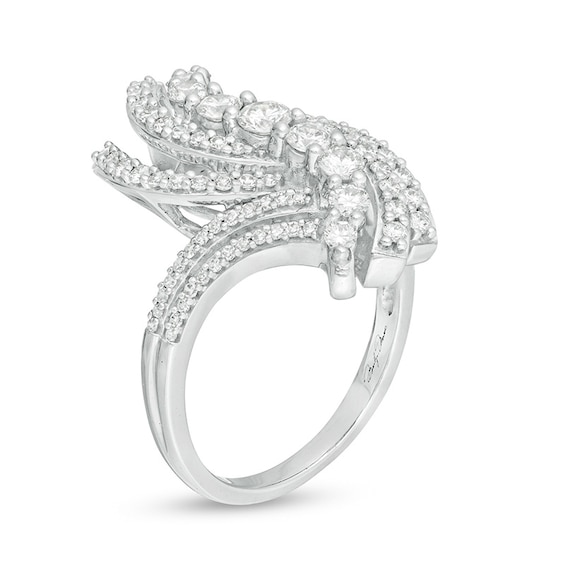 Previously Owned - Marilyn Monroe™ Collection 1.00 CT. T.W. Journey Diamond Bypass Ring in 10K White Gold