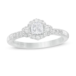 Previously Owned - Vera Wang Love Collection 0.58 CT. T.W. Diamond Hexagonal Frame Engagement Ring in 14K White Gold