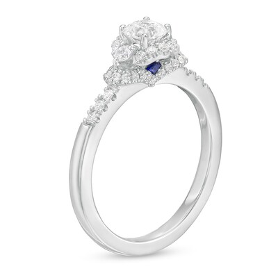 Previously Owned - Vera Wang Love Collection 0.58 CT. T.W. Diamond Hexagonal Frame Engagement Ring in 14K White Gold