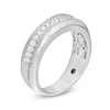 Thumbnail Image 1 of Previously Owned - Vera Wang Love Collection Men 0.58 CT. T.W. Diamond Two Row Wedding Band in 14K White Gold