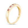 Thumbnail Image 2 of Previously Owned - Ruby and 0.115 CT. T.W. Diamond Channel-Set Alternating Stackable Band in 10K Gold