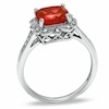 Thumbnail Image 1 of Previously Owned - 8.0mm Cushion-Cut Lab-Created Ruby Vintage-Style Ring in Sterling Silver