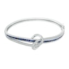 Previously Owned - Princess-Cut Lab-Created Blue and White Sapphire Loose Knot Bangle in Sterling Silver