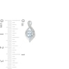 Thumbnail Image 3 of Previously Owned - Oval Aquamarine and Lab-Created White Sapphire Flame Pendant and Drop Earrings Set in Sterling Silver