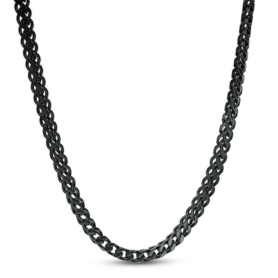 Previously Owned - Men's 3.0mm Franco Snake Chain Necklace in Stainless Steel with Black IP - 24"