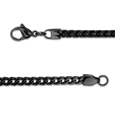 Previously Owned - Men's 3.0mm Franco Snake Chain Necklace in Stainless Steel with Black IP - 24"