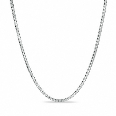 Previously Owned - Ladies' 0.85mm Box Chain Necklace in 14K White Gold - 18"