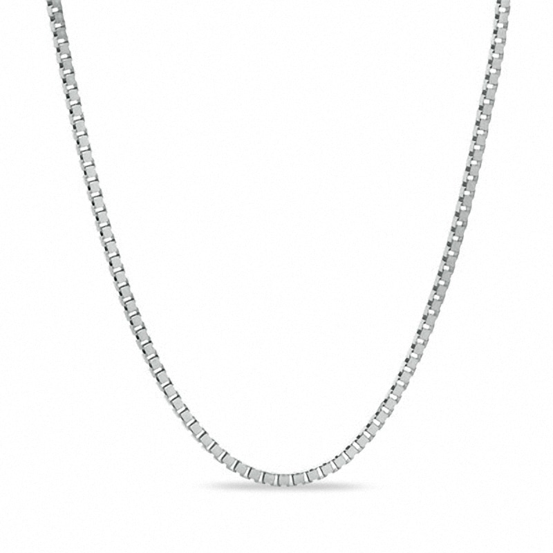 Previously Owned - Ladies' 0.85mm Box Chain Necklace in 14K White Gold - 18"|Peoples Jewellers