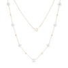 Thumbnail Image 0 of Previously Owned-IMPERIAL® 6.0-6.5mm Freshwater Cultured Pearl and Diamond-Cut Bead Station Necklace in 14K Gold