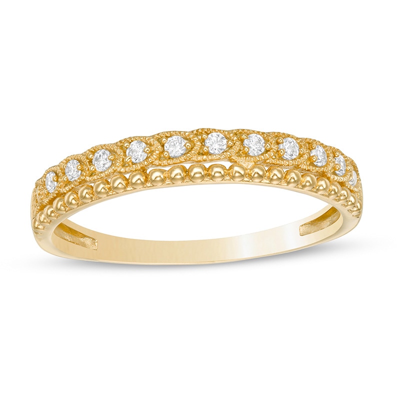 Previously Owned - 0.09 CT. T.W. Diamond Vintage-Style Double Row Anniversary Band in 10K Gold|Peoples Jewellers