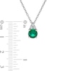 Thumbnail Image 3 of Previously Owned - Lab-Created Emerald and White Sapphire Tri-Top Pendant and Stud Earrings Set in Sterling Silver