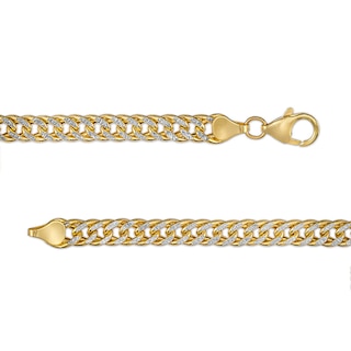 Previously Owned - 6.0mm Diamond-Cut Curb Chain Bracelet in Hollow 14K Two-Tone Gold - 7.25"