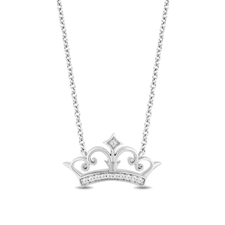 Previously Owned - Enchanted Disney Ultimate Princess Celebration 0.085 CT. T.W. Diamond Necklace in Sterling Silver