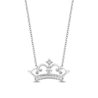 Previously Owned - Enchanted Disney Ultimate Princess Celebration 0.085 CT. T.W. Diamond Necklace in Sterling Silver