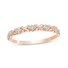 Thumbnail Image 1 of Previously Owned - Diamond Accent Alternating Kite Shape and Flower Stackable Band in 10K Rose Gold