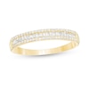 Thumbnail Image 1 of Previously Owned - 0.25 CT. T.W. Baguette and Round Diamond Triple Row Anniversary Band in 10K Gold