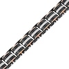 Thumbnail Image 0 of Previously Owned - Men's 0.31 CT. T.W. Diamond Riveted Multi-Row Link Bracelet in Tri-Tone Stainless Steel - 8.5"