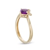 Previously Owned - 6.0mm Cushion-Cut Amethyst and Diamond Accent Butterfly Ring in 10K Gold