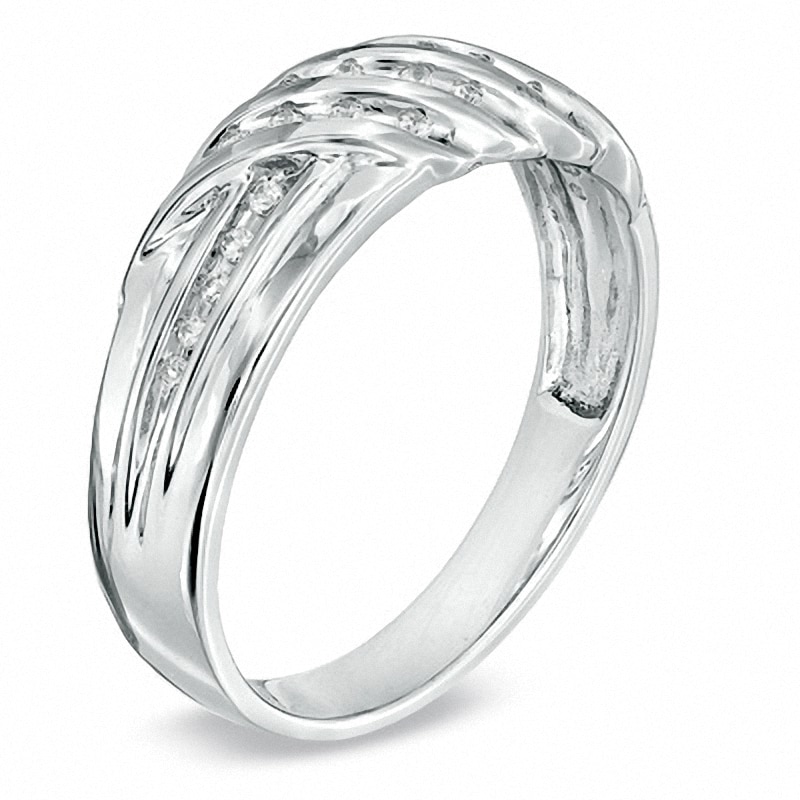 Previously Owned - Men's 0.10 CT. T.W. Diamond Band in Sterling Silver|Peoples Jewellers