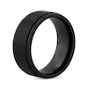 Previously Owned - Men's 9.0mm Engravable Satin Stepped Edge Comfort-Fit Wedding Band in Titanium with Black IP (1 Line)