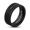 Thumbnail Image 2 of Previously Owned - Men's 0.09 CT. T.W. Black Diamond Double Groove Comfort-Fit Wedding Band in Tungsten with Black IP