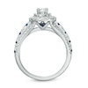 Thumbnail Image 2 of Previously Owned - Vera Wang Love Collection 0.80 CT. T.W. Diamond and Blue Sapphire Double Frame Ring in 14K White Gold
