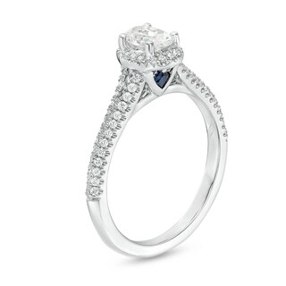 Previously Owned Vera Wang Love Collection 0.70 CT. T.W. Oval Diamond Split Shank Engagement Ring in 14K White Gold