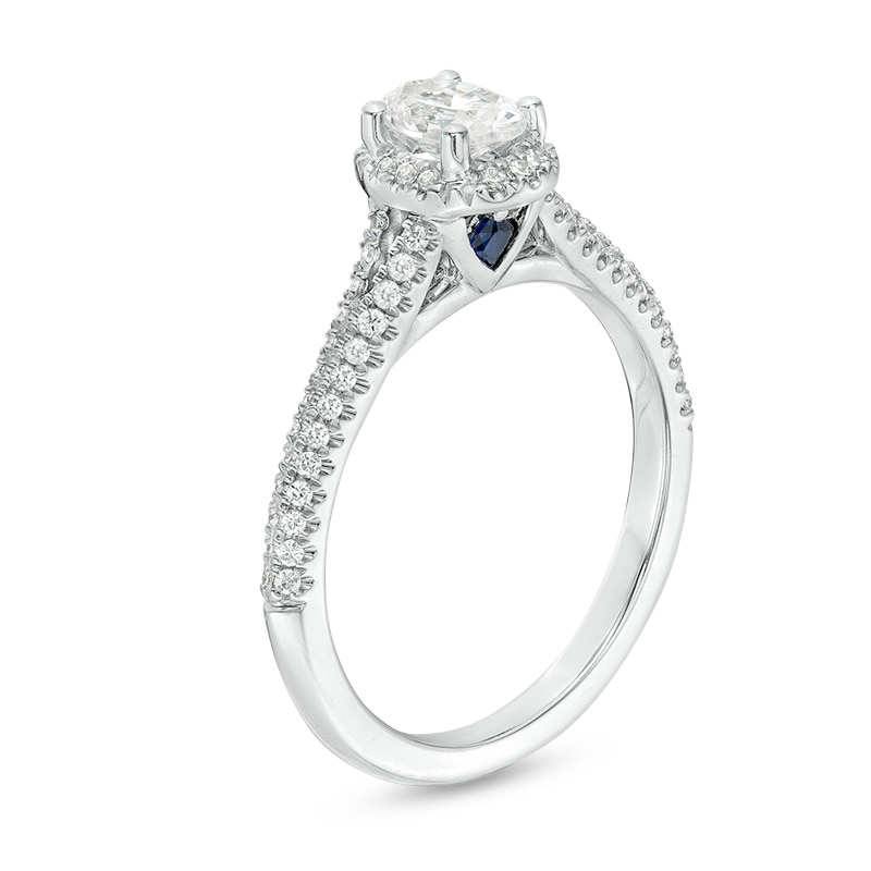 Previously Owned Vera Wang Love Collection 0.70 CT. T.W. Oval Diamond Split Shank Engagement Ring in 14K White Gold|Peoples Jewellers