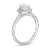 Previously Owned 0.70 CT. T.W. Emerald-Cut Diamond Octagonal Frame Engagement Ring in 14K White Gold