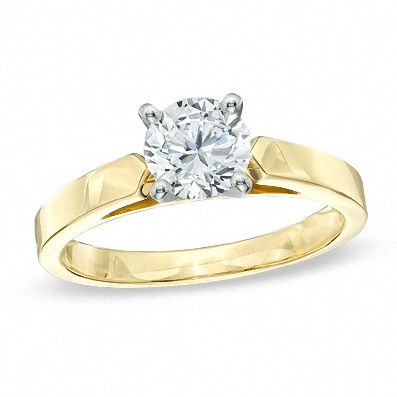 Main Image 1 of Previously Owned 1.50 CT. Diamond Solitaire Crown Royal Engagement Ring in 14K Gold (J/I2)