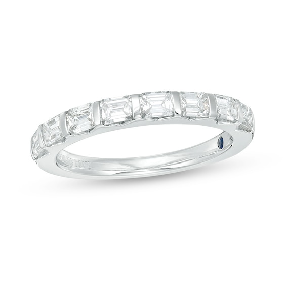 Previously Owned Vera Wang Love Collection 0.69 CT. T.W. Emerald-Cut Diamond Band in 14K White Gold (I/SI2)